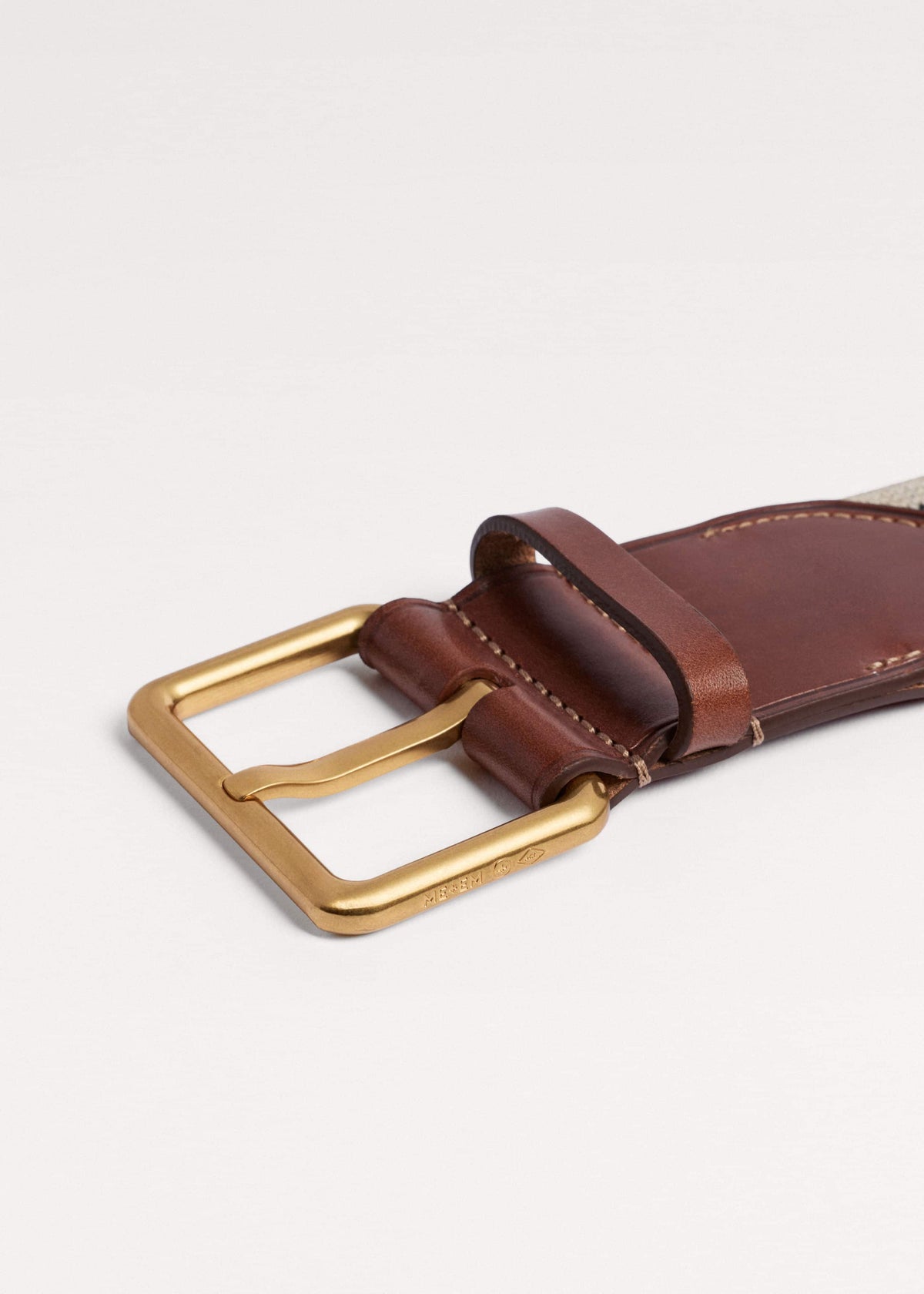Cream Wide Elastic Belt | ME+EM