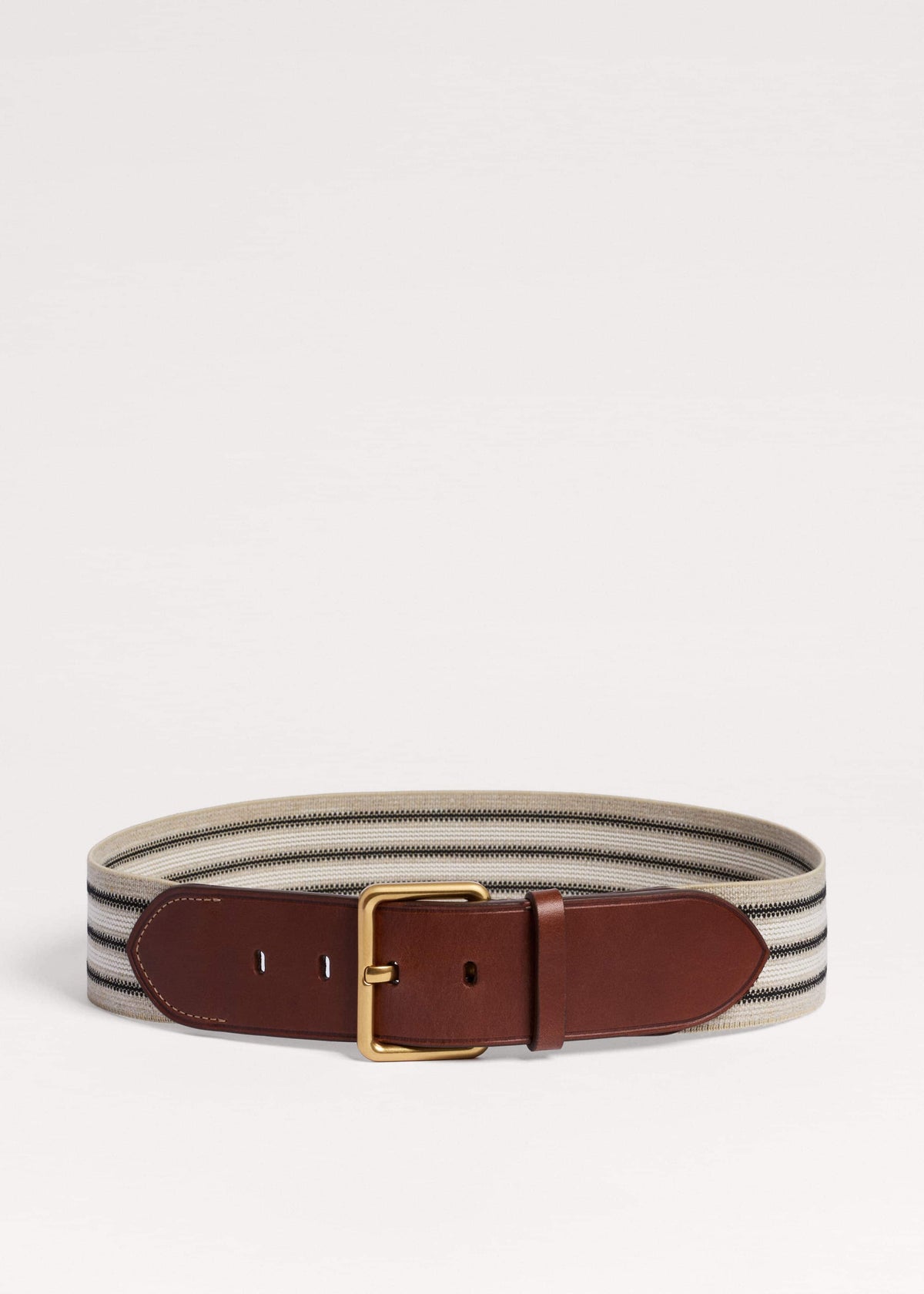 Cream Wide Elastic Belt | ME+EM