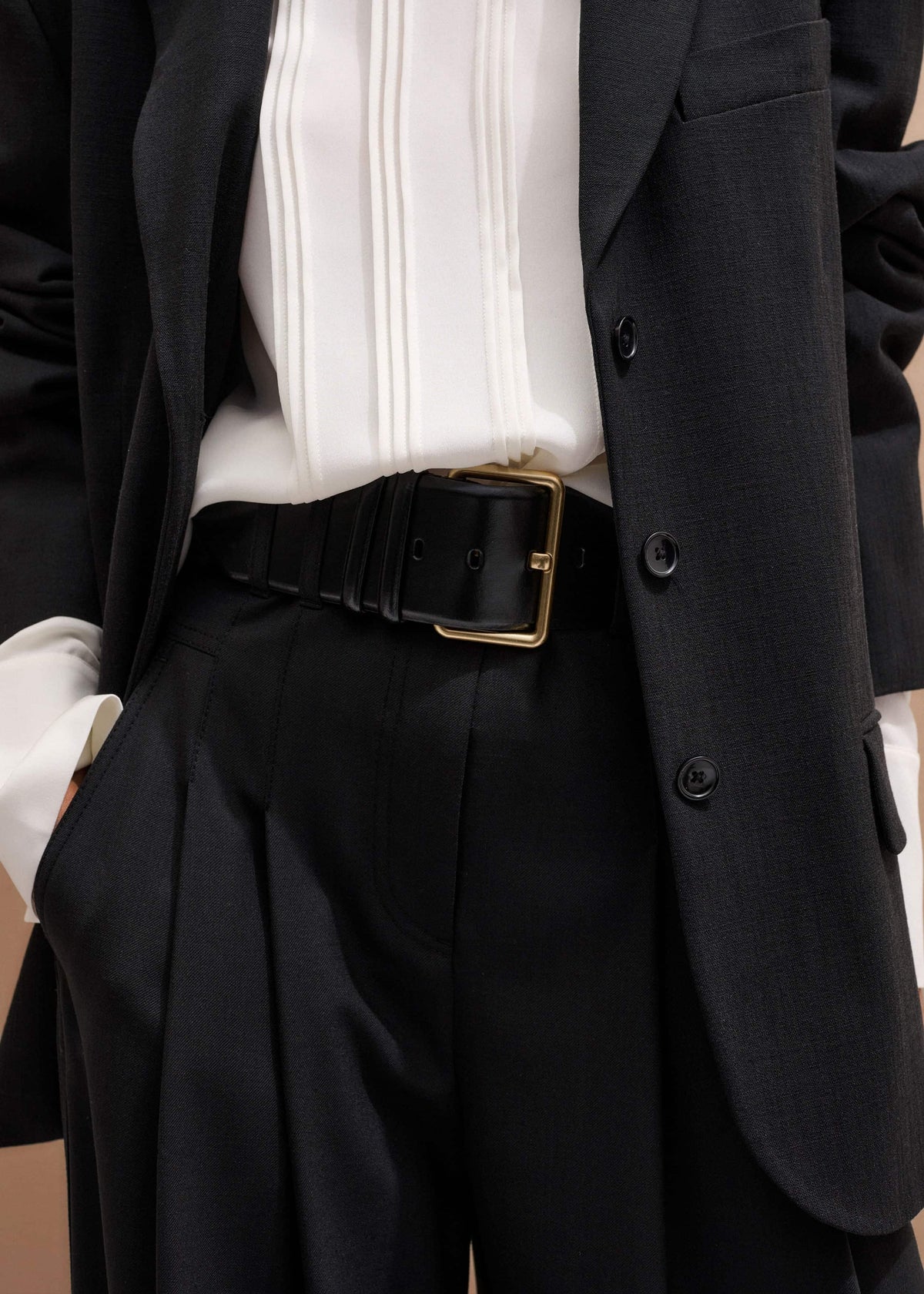Black Extra Wide Waisted Belt | ME+EM