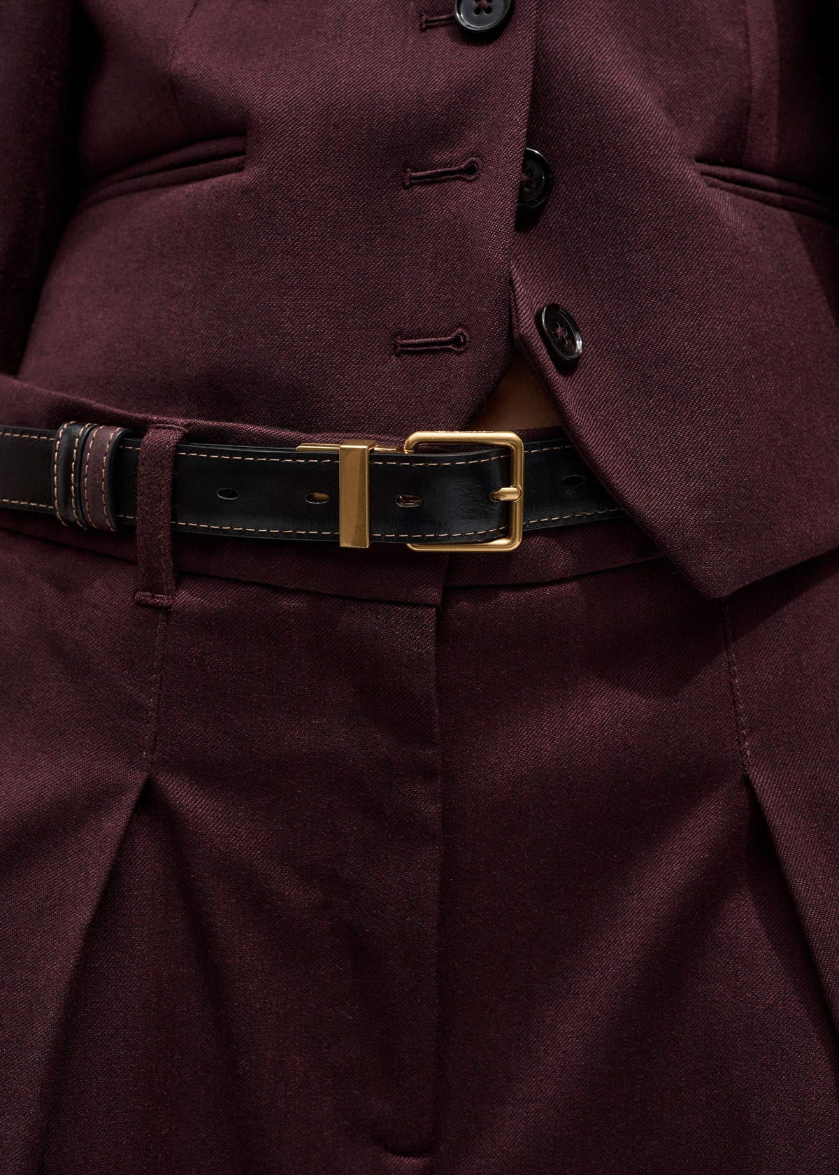 Red Leather Reversible Belt | ME+EM