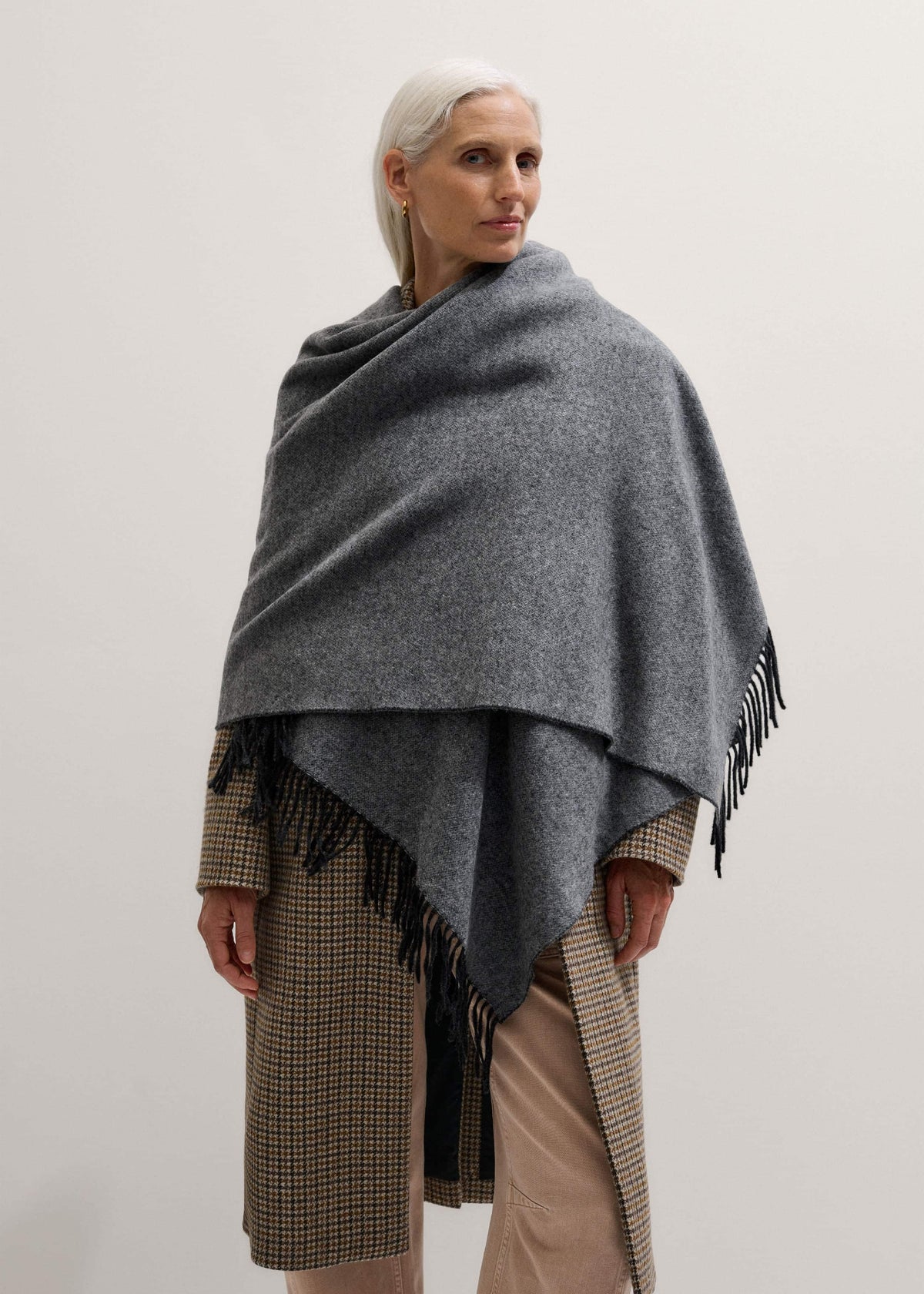 Gray Cashmere Blend Travel Scarf | ME+EM
