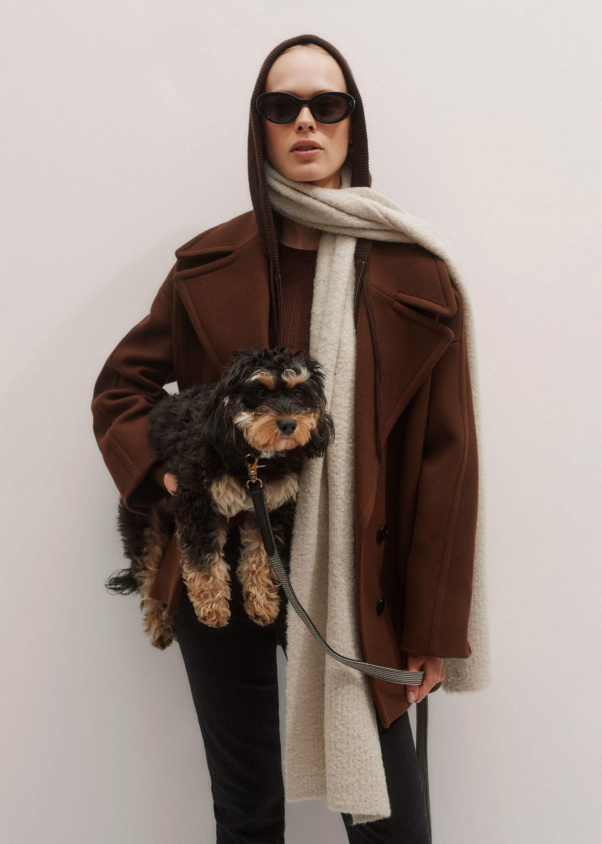 Oatmeal Merino Wool Bouclé Knit Scarf | ME+EM