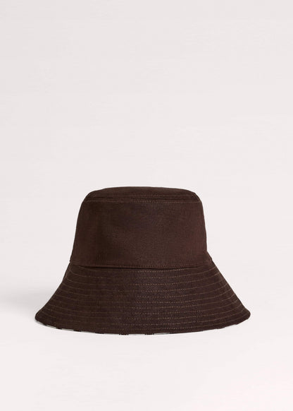 Brown Striped Reversible Bucket Hat | ME+EM